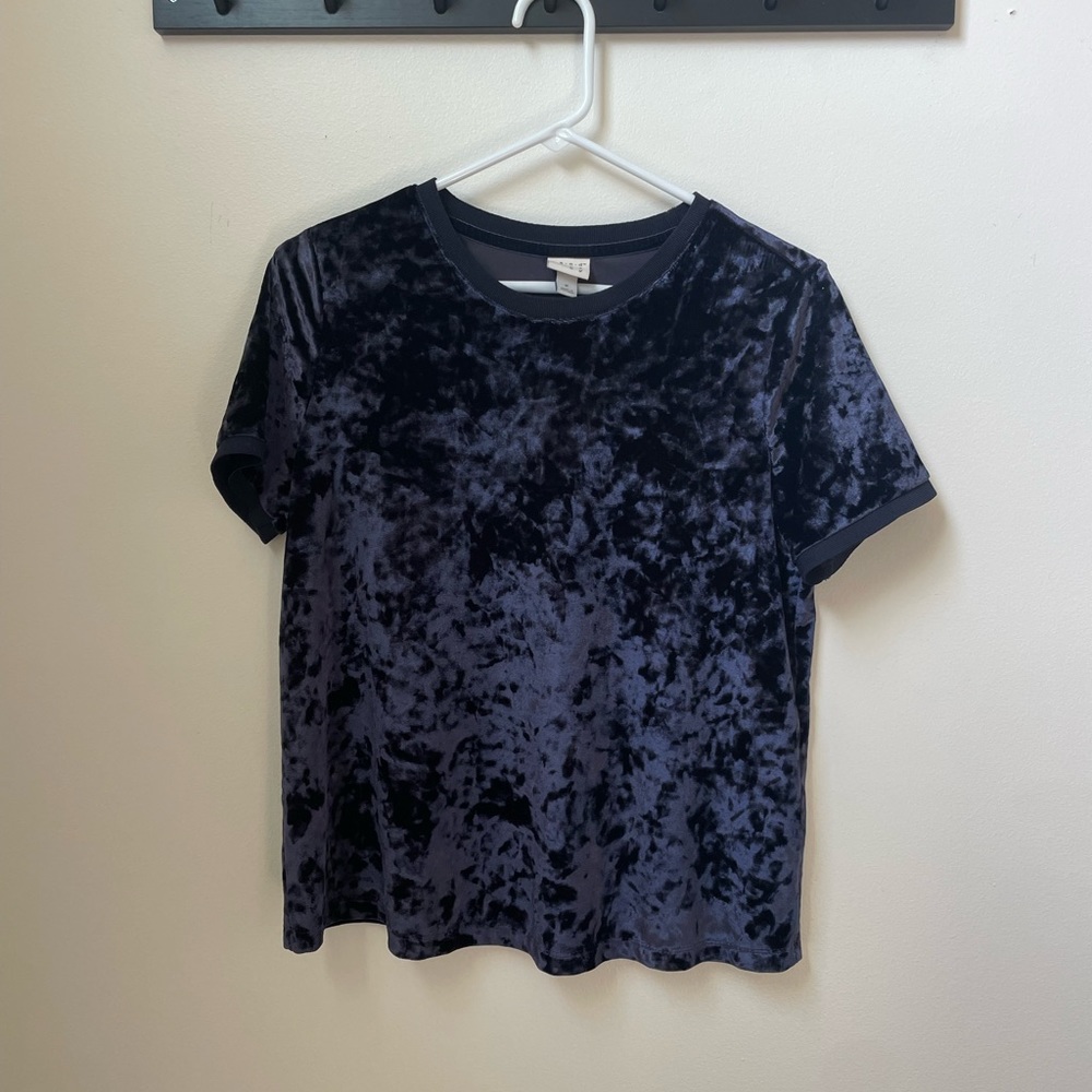 Velour blue shirt Small